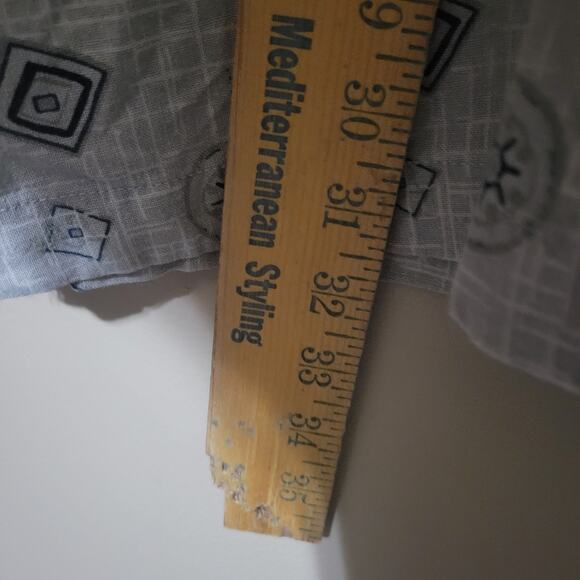 Island Shares Shirt Mens 4x Gray Pattern Button Up 100% Silk - Picture 7 of 10